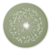 タンポポの陶磁器のノブ セラミックノブ (正面)