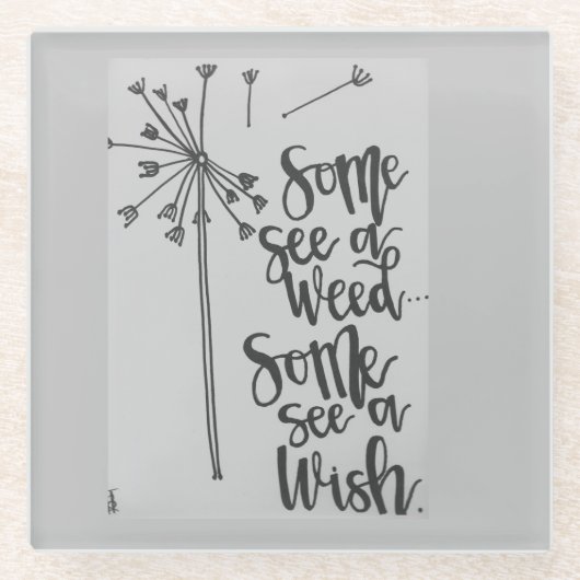 タンポポの霊感 ガラスコースター (正面)