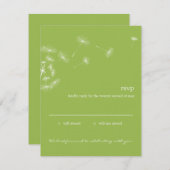 タンポポの願い ウェディング招待状カード（ライム） 出欠カード (正面/裏面)