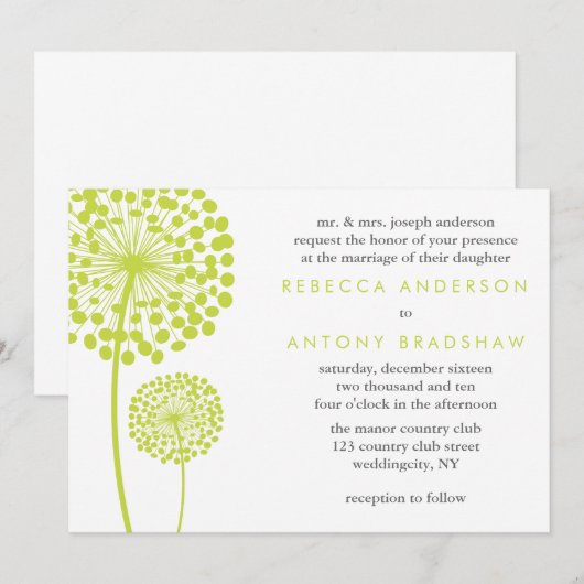 タンポポの願い ウェディング 招待状 (正面/裏面)