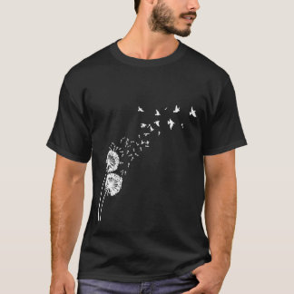 タンポポの鳥-タンポポのおもしろいなはえ Tシャツ