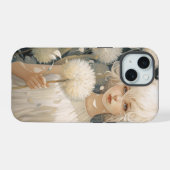 タンポポのiPhone 15ケースを持つ女の子 iPhone 15ケース (裏面横)