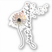タンポポのJust+Breathe セルフケア 励ましの言葉 ヨガ シール (正面)