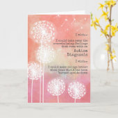 タンポポは自閉症支援悔やみや弔慰 カード (黄色い花)