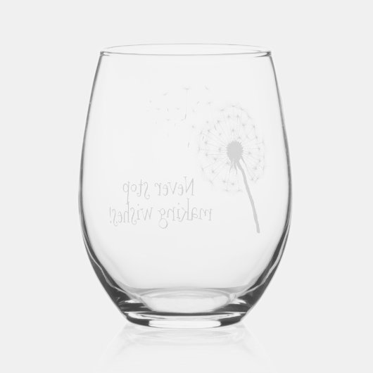 タンポポは茎のないワイングラスを願う ステムなしワイングラス (裏面)