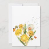 タンポポは赤ちゃんのシャワーを願う 招待状 (裏面)