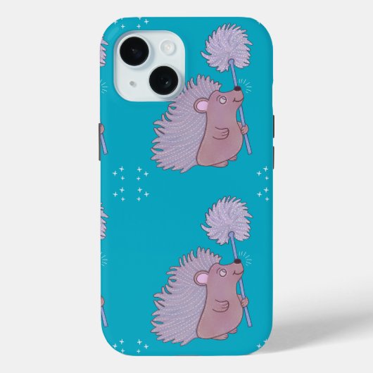 タンポポを持つハリネズミ | かわいいフォークアートの自然 Case-Mate iPhoneケース (裏面)