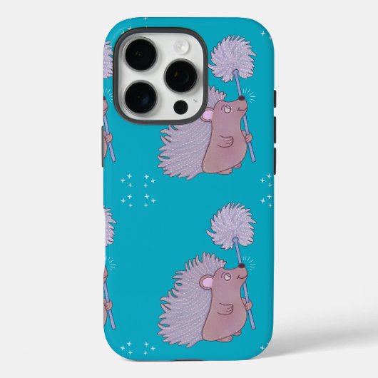 タンポポを持つハリネズミ | かわいいフォークアートの自然 Case-Mate iPhoneケース (裏面)