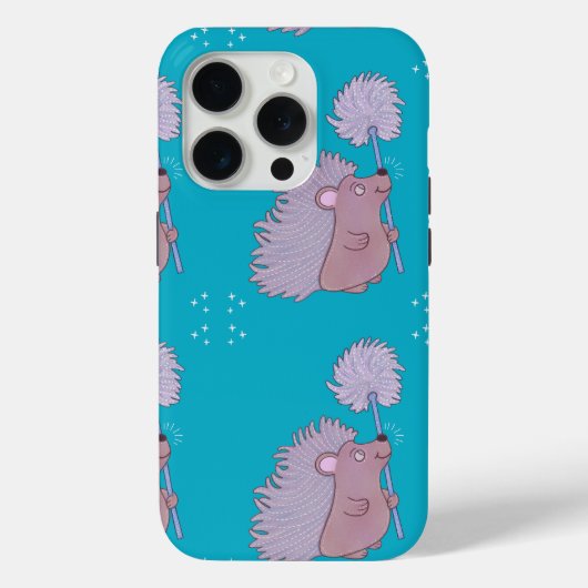 タンポポを持つハリネズミ | かわいいフォークアートの自然 Case-Mate iPhoneケース (裏面)