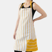 タンポポストライプのンイエローオールオーバープリントエプロン エプロン (インサイチュ)