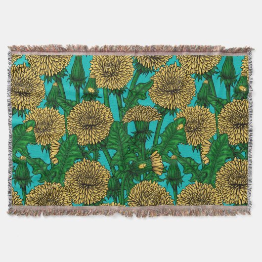 タンポポターコイズ スローブランケット (正面)