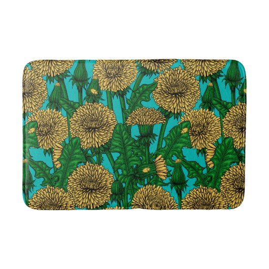 タンポポターコイズ バスマット (正面)
