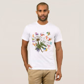 タンポポドラゴン花 ドラゴン好き男女兼用 Tシャツ (正面フル)