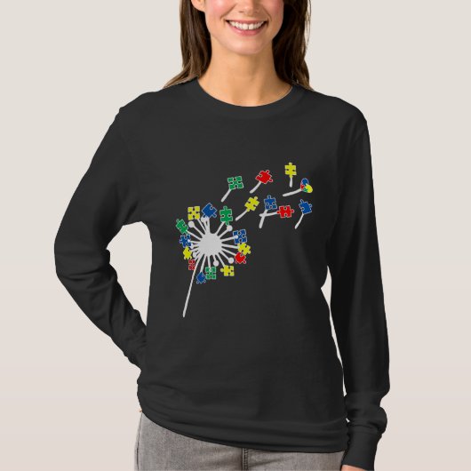 タンポポパズル片自閉症意識 Tシャツ (正面)