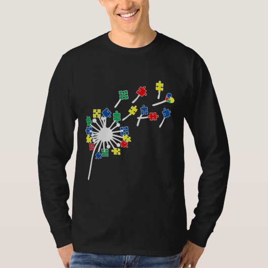 タンポポパズル片自閉症意識 Tシャツ (正面)