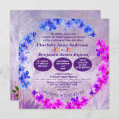 タンポポパープル  フラワーの結婚式  招待状 (正面/裏面)