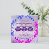タンポポパープル  フラワーの結婚式  招待状 (スタンド正面)