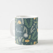 タンポポフローラ雑草パターン コーヒーマグカップ (正面左)