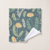 タンポポフローラ雑草パターン バスタオルセット (ウォッシュタオル)