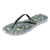タンポポフローラ雑草パターン ビーチサンダル (アングル)
