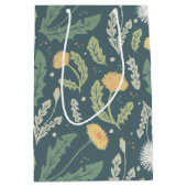 タンポポフローラ雑草パターン ミディアムペーパーバッグ (正面)