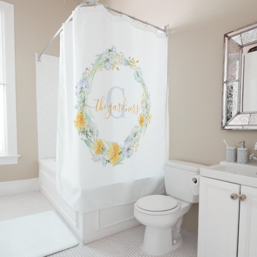 タンポポモノグラムのーシャワーカーテン シャワーカーテン (インサイチュ)