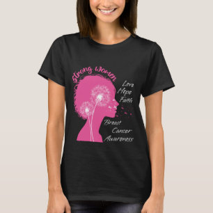 タンポポ乳癌認識度ピンクリボン Tシャツ