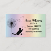 タンポポ付き黒猫 名刺 (正面)