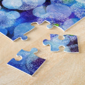 タンポポ分野の青いフクロウ ジグソーパズル (側面)