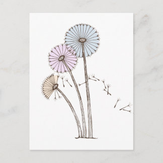 タンポポ吹ンの遠くに時計が風に ポストカード