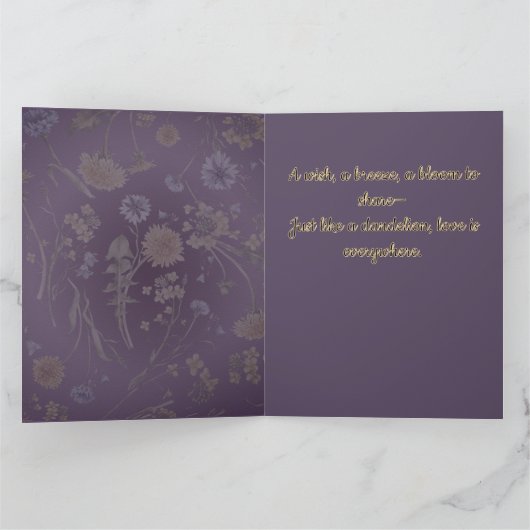 タンポポ喜び カード (内部)