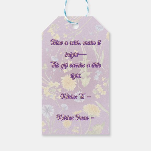 タンポポ喜び ギフトタグ (裏面)