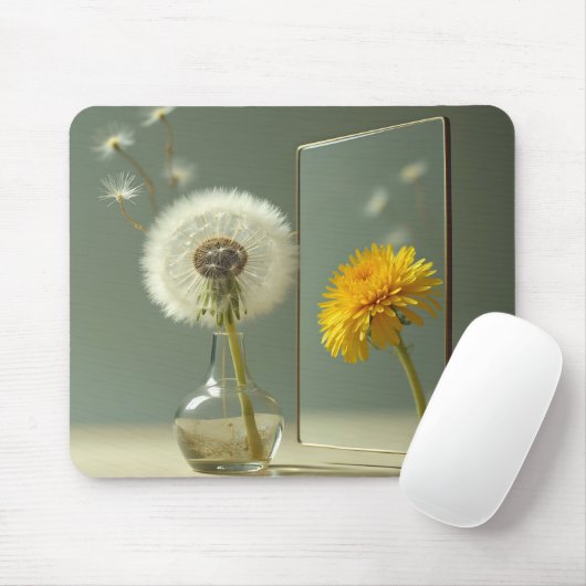 タンポポ変換が鏡に反映 マウスパッド (マウス)