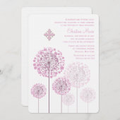 タンポポ実生ピンク宗教招待状 招待状 (正面/裏面)