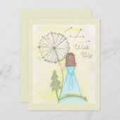 タンポポ小さな女の子 エンクロージャーカード (正面/裏面)