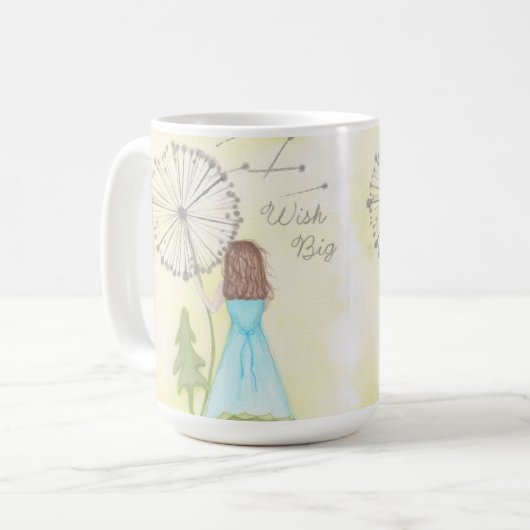 タンポポ小さな女の子 コーヒーマグカップ (正面左)