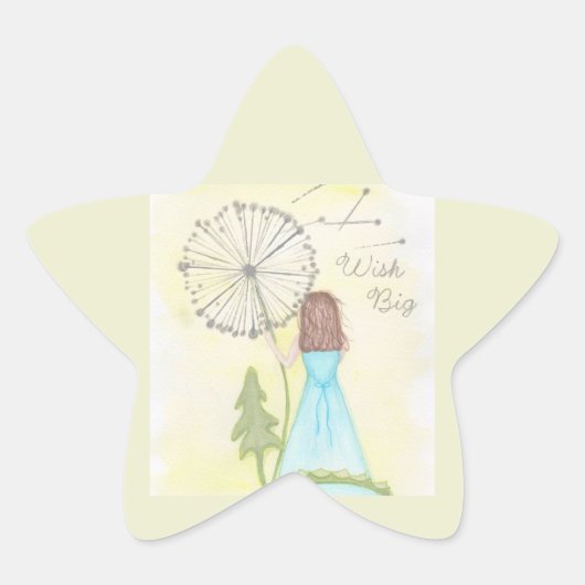 タンポポ小さな女の子 星シール (正面)