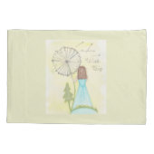 タンポポ小さな女の子 枕カバー (裏面)