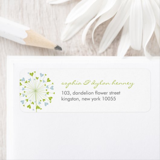 タンポポ愛かわいい夏結婚の住所 シール (インサイチュ)
