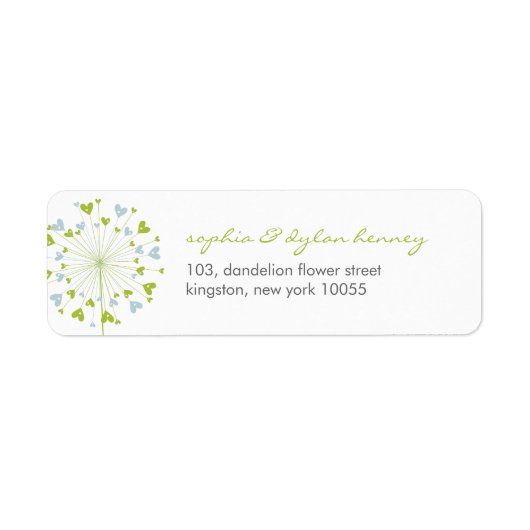 タンポポ愛かわいい夏結婚の住所 シール (正面)