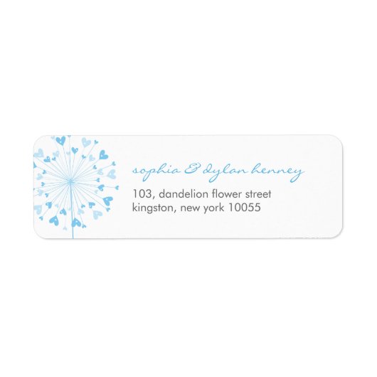 タンポポ愛かわいい夏結婚の住所 シール (正面)