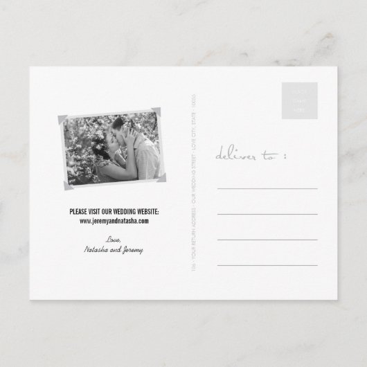 タンポポ愛のハート数々の4写真の日付を保存 案内ポストカード (裏面)