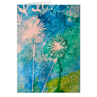 タンポポ抽象芸術の絵を描水色