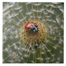 タンポポ時計のラディバード。マクロ撮影 タイル