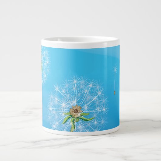 タンポポ植物 ジャンボコーヒーマグカップ (正面)