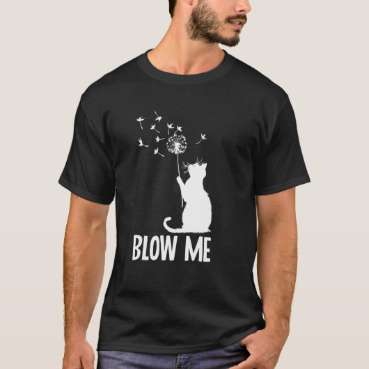 タンポポ猫を吹け 不明確で面白い大人向けのユーモア Tシャツ (正面)
