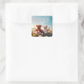 タンポポ畑のテディベア スクエアシール (バッグ)