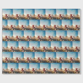 タンポポ畑のテディベア ラッピングペーパー (フラット)