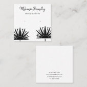 タンポポ白黒ジュエリーイヤリングディスプレイ スクエア名刺 (正面/裏面)