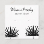 タンポポ白黒ジュエリーイヤリングディスプレイ スクエア名刺 (正面)